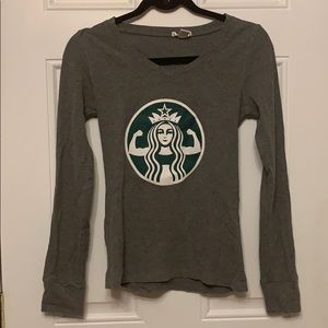 Strong Starbucks Grey Long Sleeve Tee